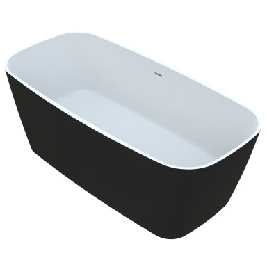 Akmens masės vonia Vayer Volans 150x72 cm, apvalintais kampais, juoda Akmens masės vonia Vayer Volans 150x72 cm, apvalintais kampais, juoda