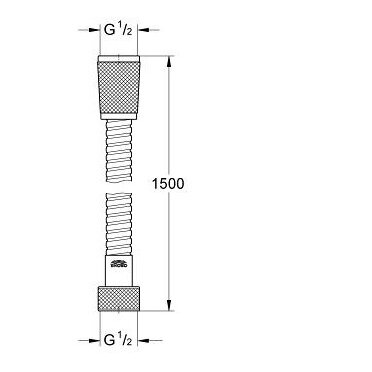 Dušo žarna Relexaflex 1500 mm, 1/2"x1/2", chromas 1