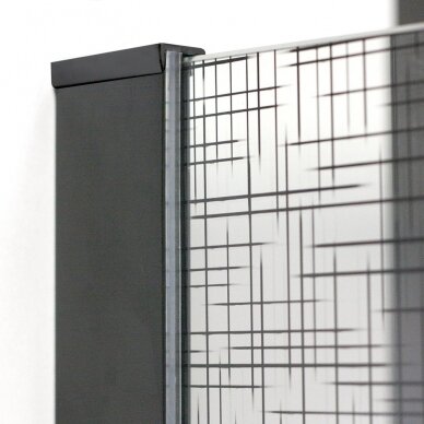 Dušo sienutė CALIDA 100 cm stiklas su piešiniu, juodas profilis 1