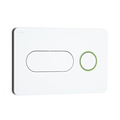 Mygtukas PL8 Dual Flush potinkiniams JIKA mod. PRO, baltas, apvadas žalias.