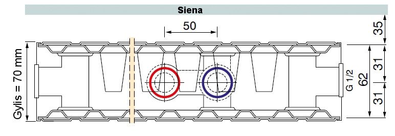 Plieninis radiatorius GALANT CENTARA 21C-5-1600, centrinis prijungimas 1 Plieninis radiatorius GALANT CENTARA 21C-5-1600, centrinis prijungimas 1
