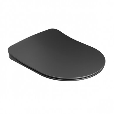 Unitazo dangtis – juoda sėdynė Uni Chrome Flat