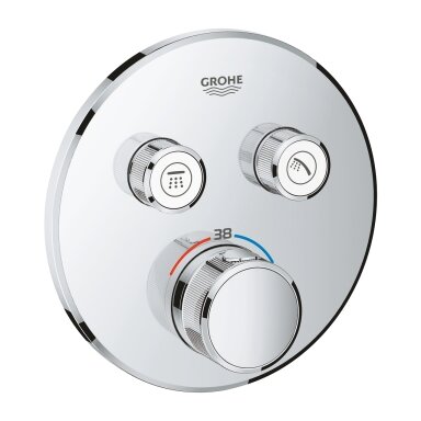 Virštinkinė dušo maišytuvo dalis Grohtherm SmartControl, 2 valdikliai, chromas