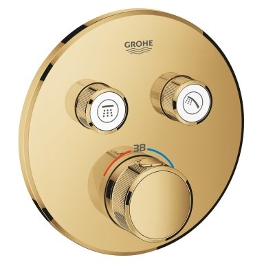 Virštinkinė dušo maišytuvo dalis Grohtherm SmartControl, 2 valdikliai, cool sunrise Virštinkinė dušo maišytuvo dalis Grohtherm SmartControl, 2 valdikliai, cool sunrise