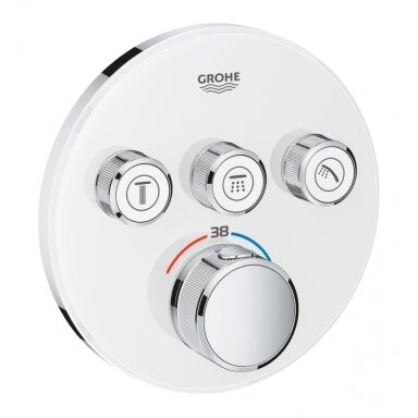 Virštinkinė termostatinio maišytuvo dalis Grohe Grohtherm SmartControl, 3 valdikliai, baltas Virštinkinė termostatinio maišytuvo dalis Grohe Grohtherm SmartControl, 3 valdikliai, baltas