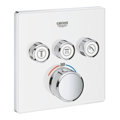 Virštinkinė termostatinio maišytuvo dalis Grohtherm SmartControl, 3 valdikliai, baltas Virštinkinė termostatinio maišytuvo dalis Grohtherm SmartControl, 3 valdikliai, baltas